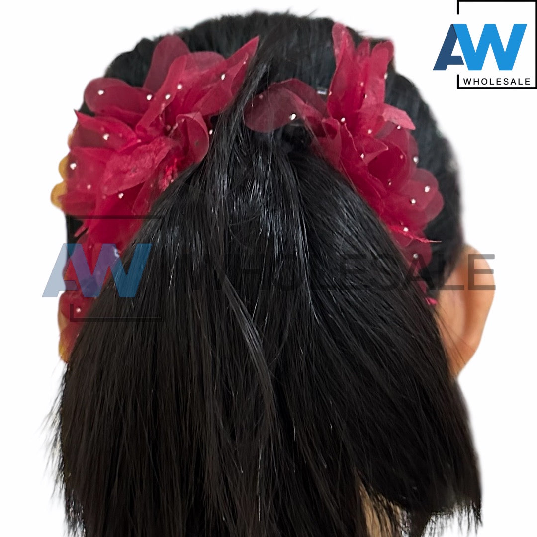 AB-1176 (12 pcs) Fabric 13 cm Hair Clamps