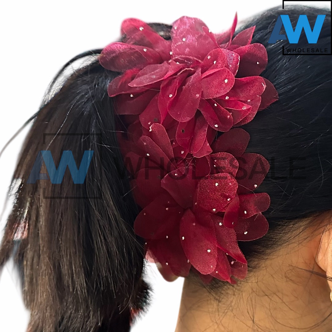 AB-1176 (12 pcs) Fabric 13 cm Hair Clamps
