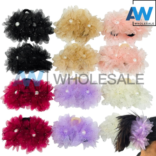 AB-1177 (12 pcs) Fabric 13 cm Hair Clamps