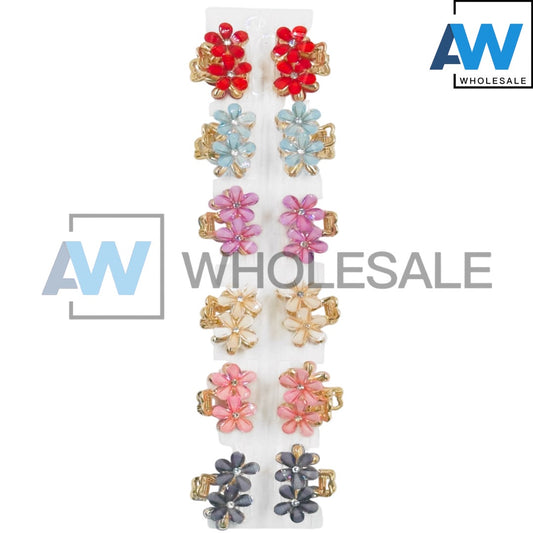 AB-1195 (12 pcs) Metal 4 cm Hair Clamps