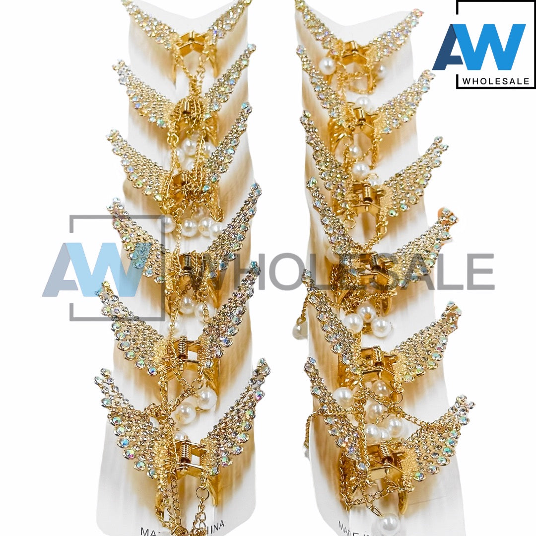 AB-1197 (12 pcs) Metal 3 cm Hair Clamps