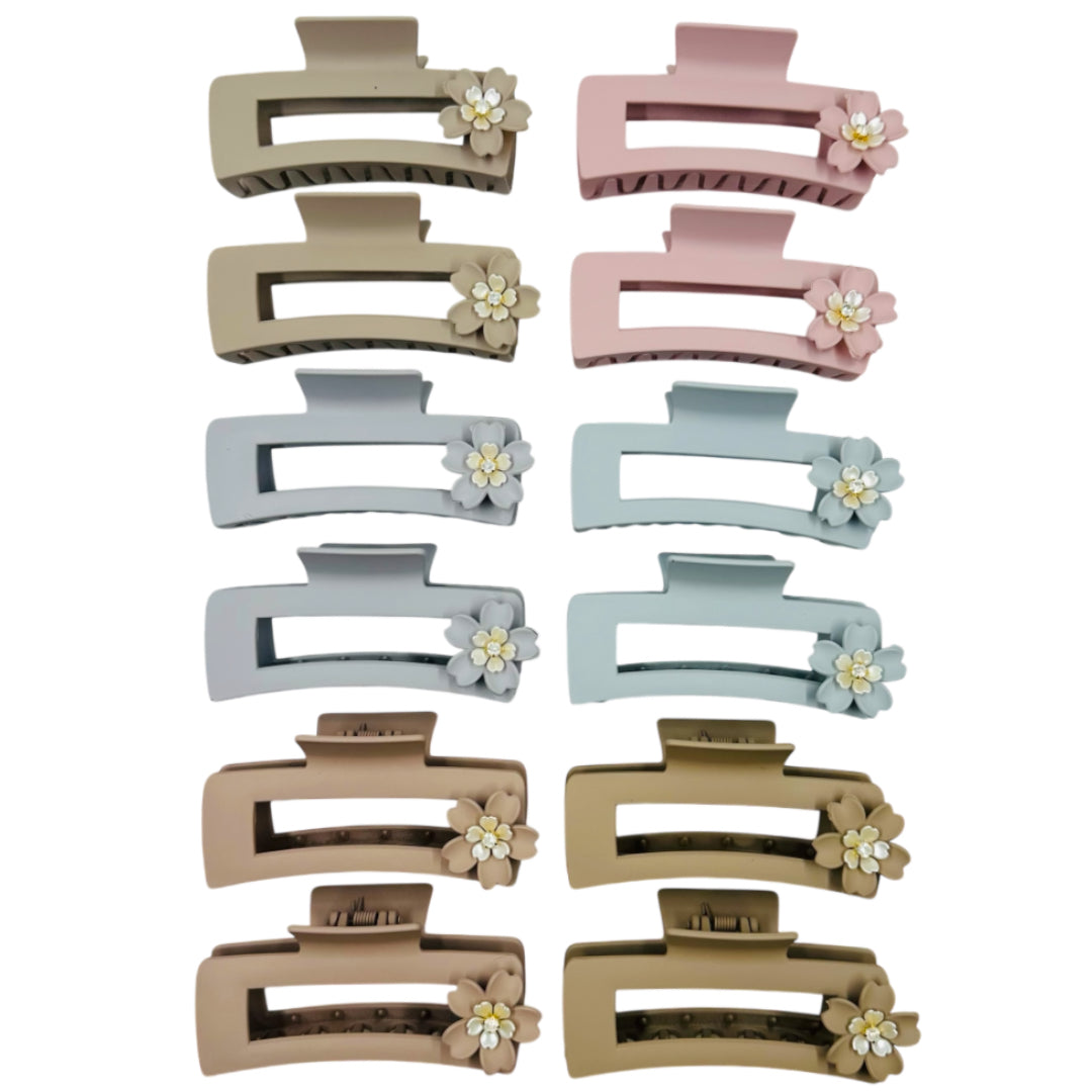 AB-1204 (12 pcs) Matte 11 cm Hair Clamp
