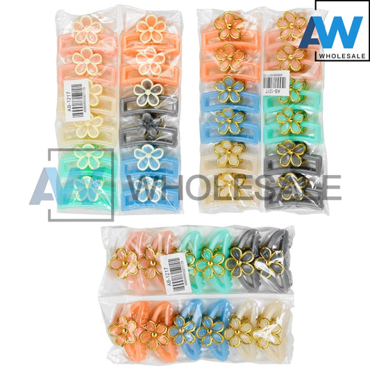 AB-1217 (12 pcs) Glossy 7 cm Hair Clamps