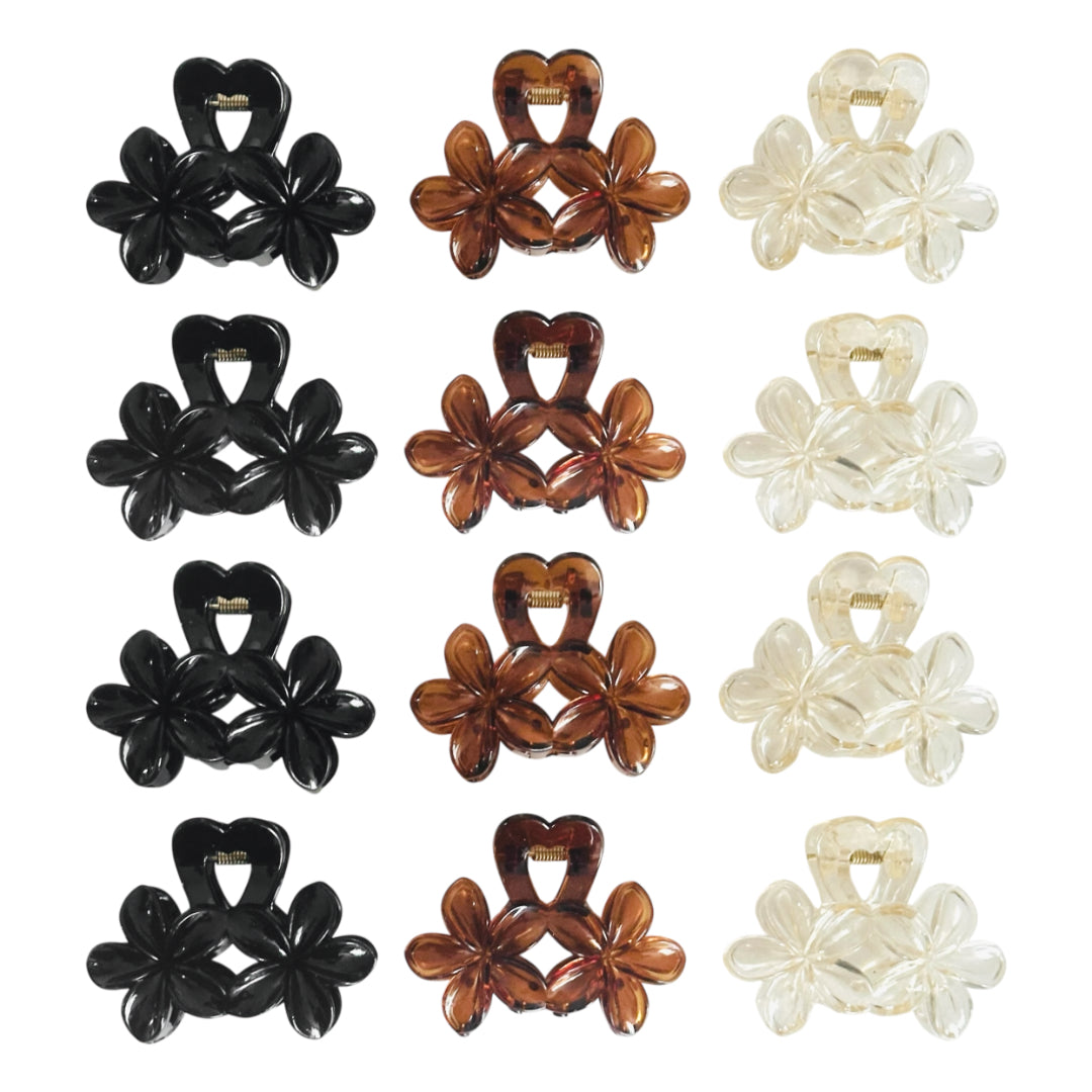 AB-1222 (12 pcs) Transparent 7 cm Hair Clamps