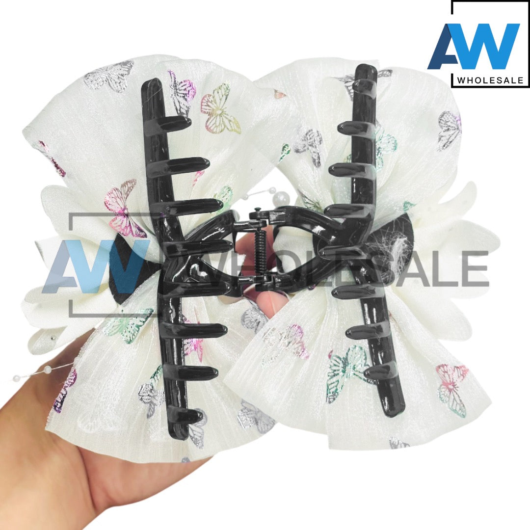 AB-1232 (12 pcs) Fabric 13 cm Hair Clamps