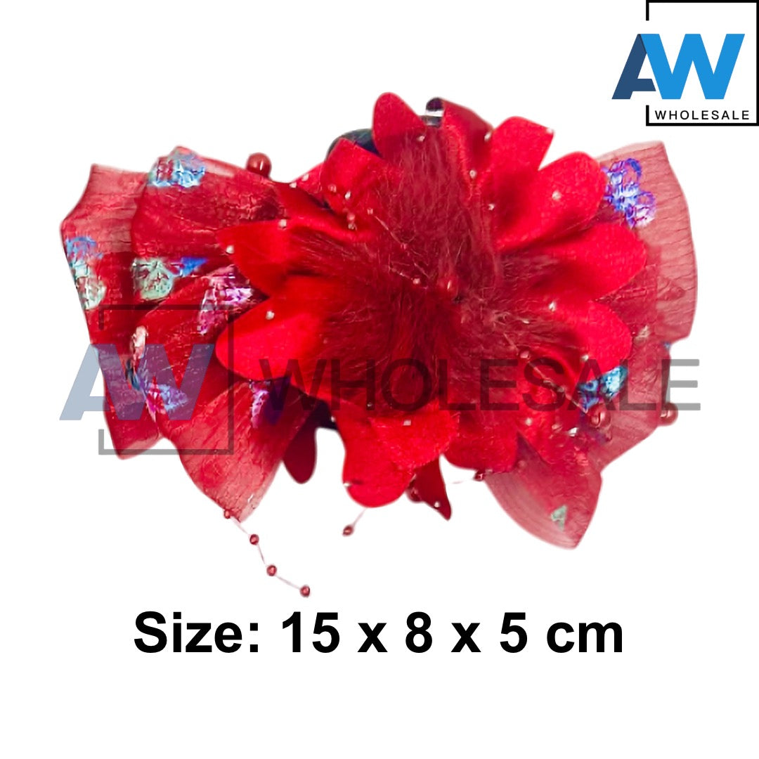 AB-1232 (12 pcs) Fabric 13 cm Hair Clamps