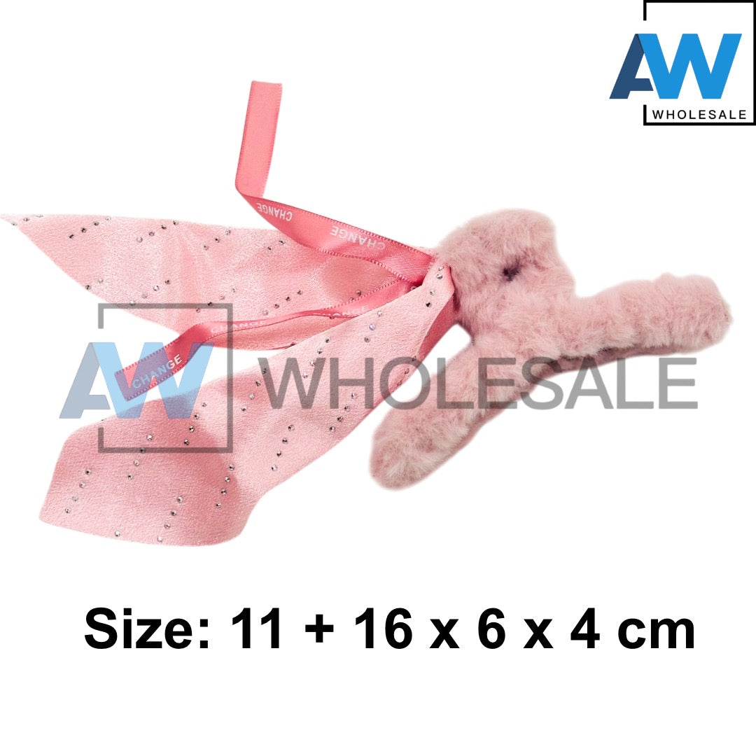 AB-1233 (12 pcs) Faux Fur 11 cm Hair Clamps
