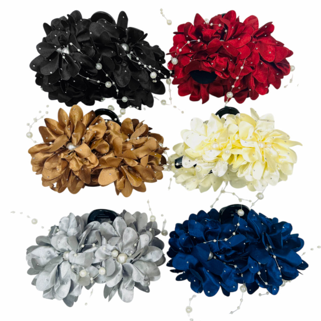 AB-1234 (12 pcs) Fabric 13 cm Hair Clamps