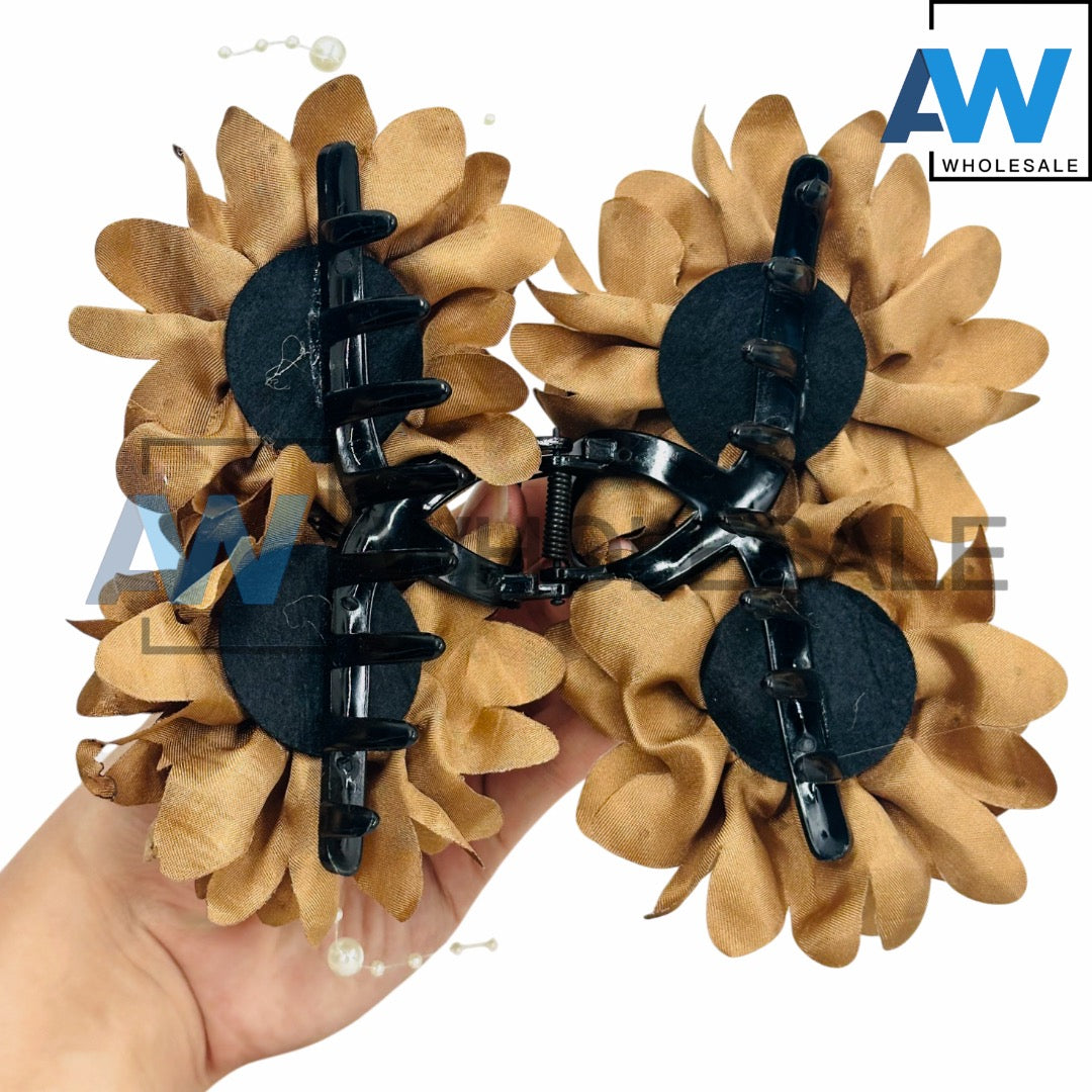 AB-1234 (12 pcs) Fabric 13 cm Hair Clamps
