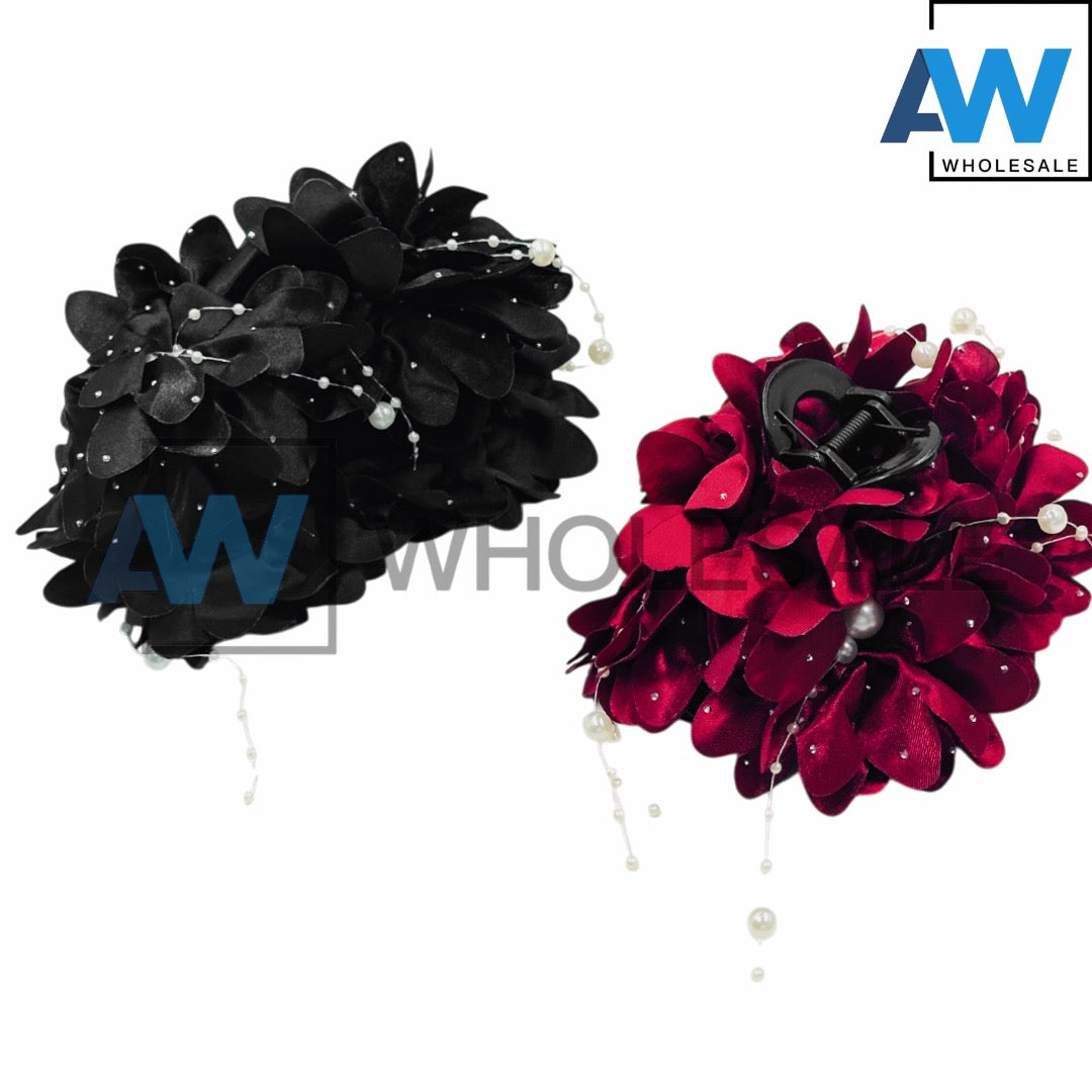 AB-1234 (12 pcs) Fabric 13 cm Hair Clamps
