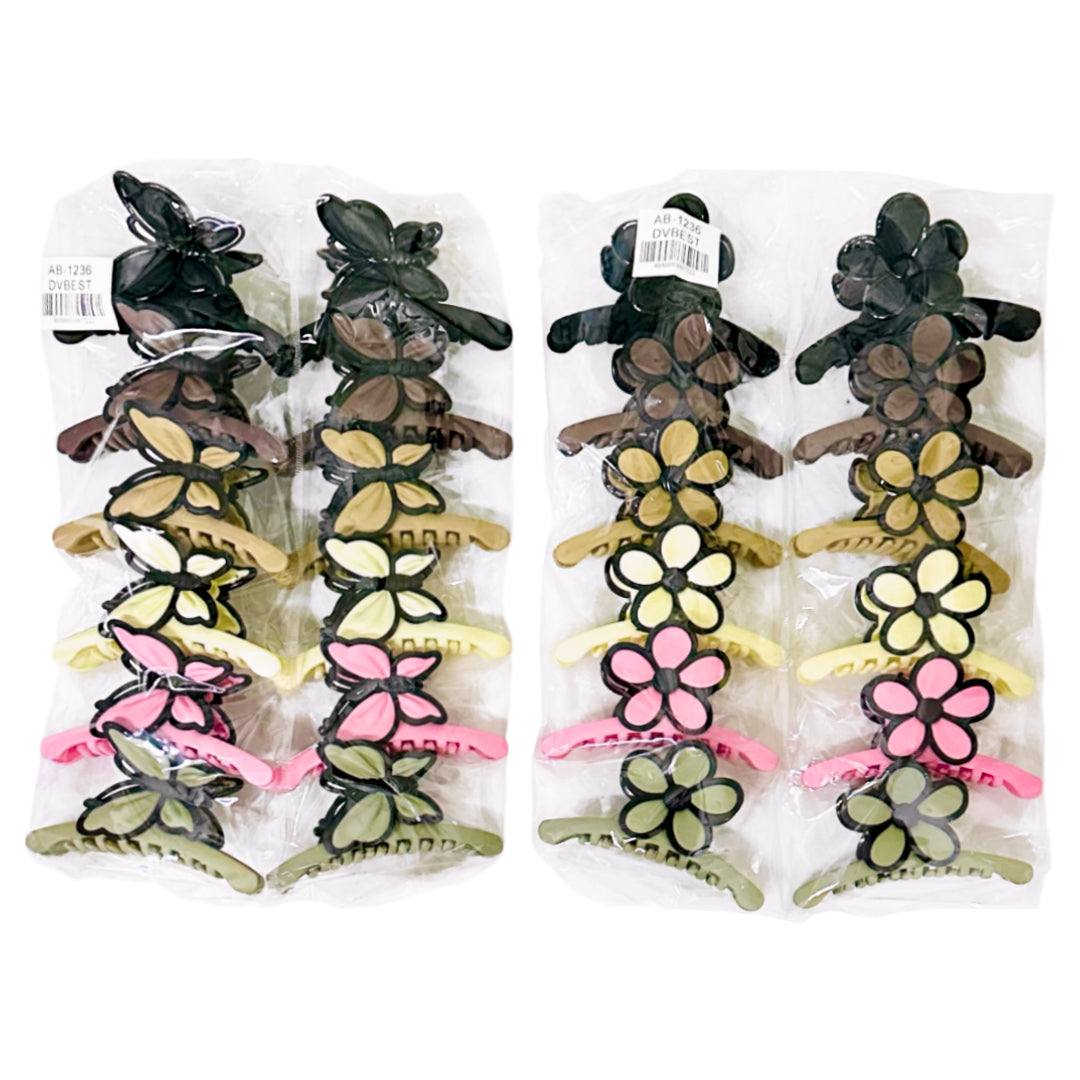 AB-1236 (12 pcs) Matte 11 cm Hair Clamps