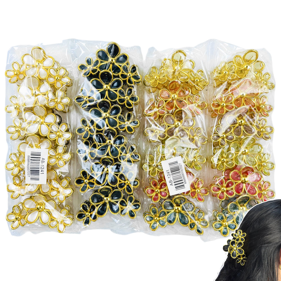 AB-1241 (12 pcs) Glossy/Transparent 10 cm Hair Clamps