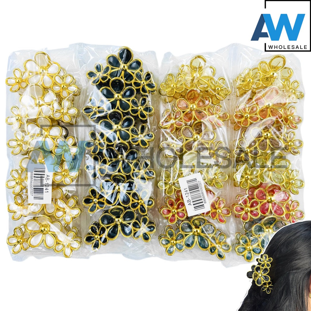 AB-1241 (12 pcs) Glossy/Transparent 10 cm Hair Clamps