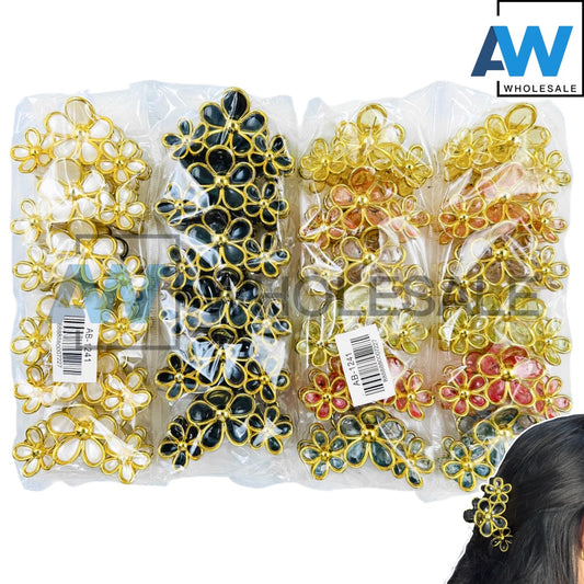AB-1241 (12 pcs) Glossy/Transparent 10 cm Hair Clamps