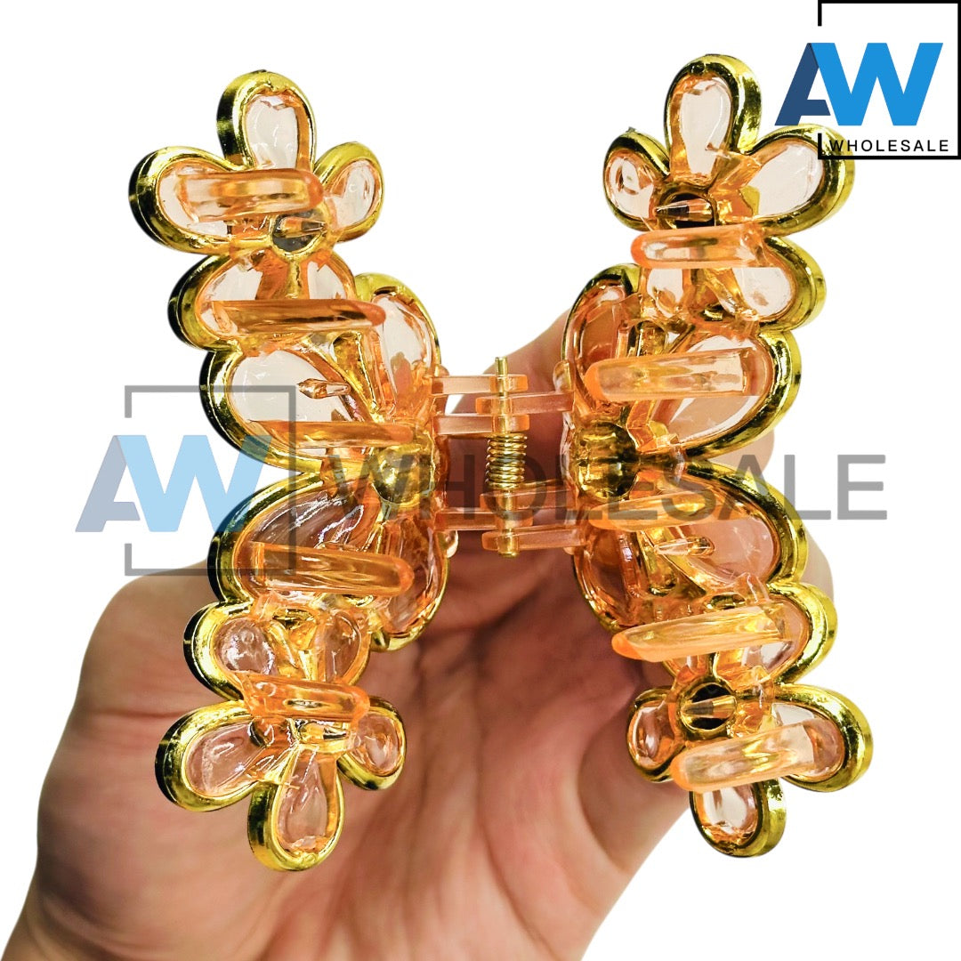 AB-1241 (12 pcs) Glossy/Transparent 10 cm Hair Clamps