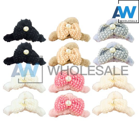AB-1245 (12 pcs) Faux Fur 11 cm Hair Clamps