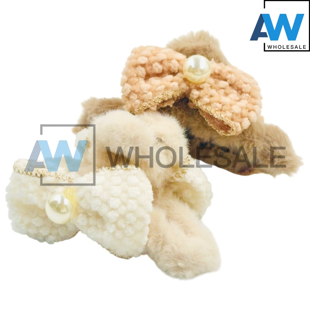 AB-1245 (12 pcs) Faux Fur 11 cm Hair Clamps