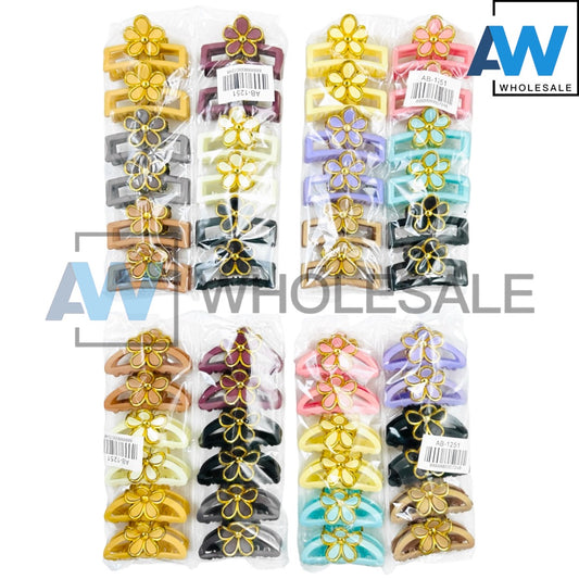 AB-1251 (12 pcs) Matte 7 cm Hair Clam