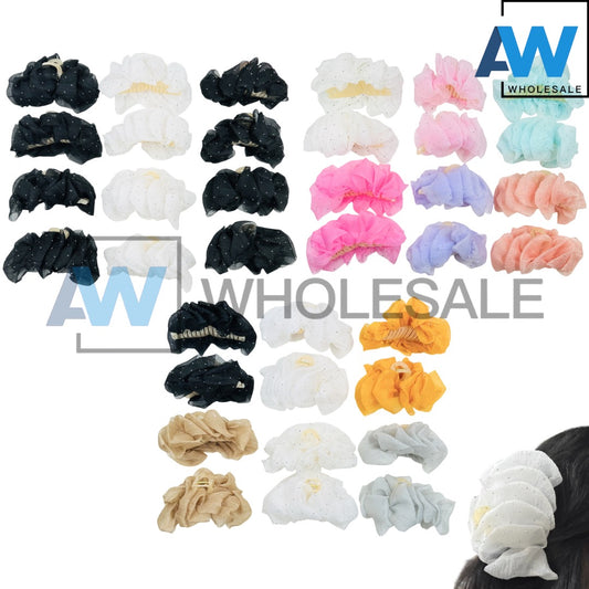 AB-1256 (12 pcs) Fabric 13 cm Hair Clamps