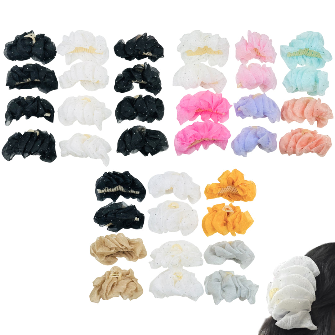 AB-1256 (12 pcs) Fabric 13 cm Hair Clamps