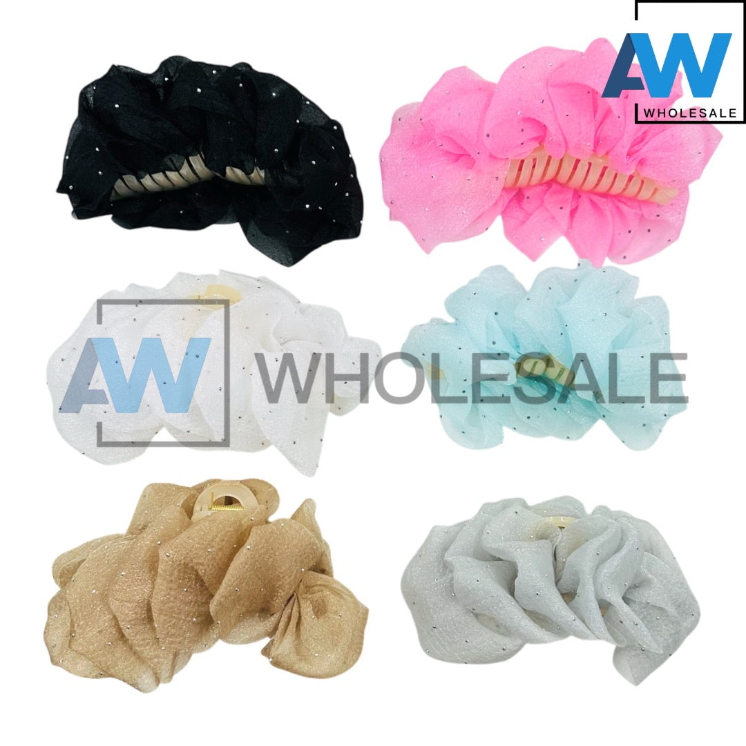 AB-1256 (12 pcs) Fabric 13 cm Hair Clamps