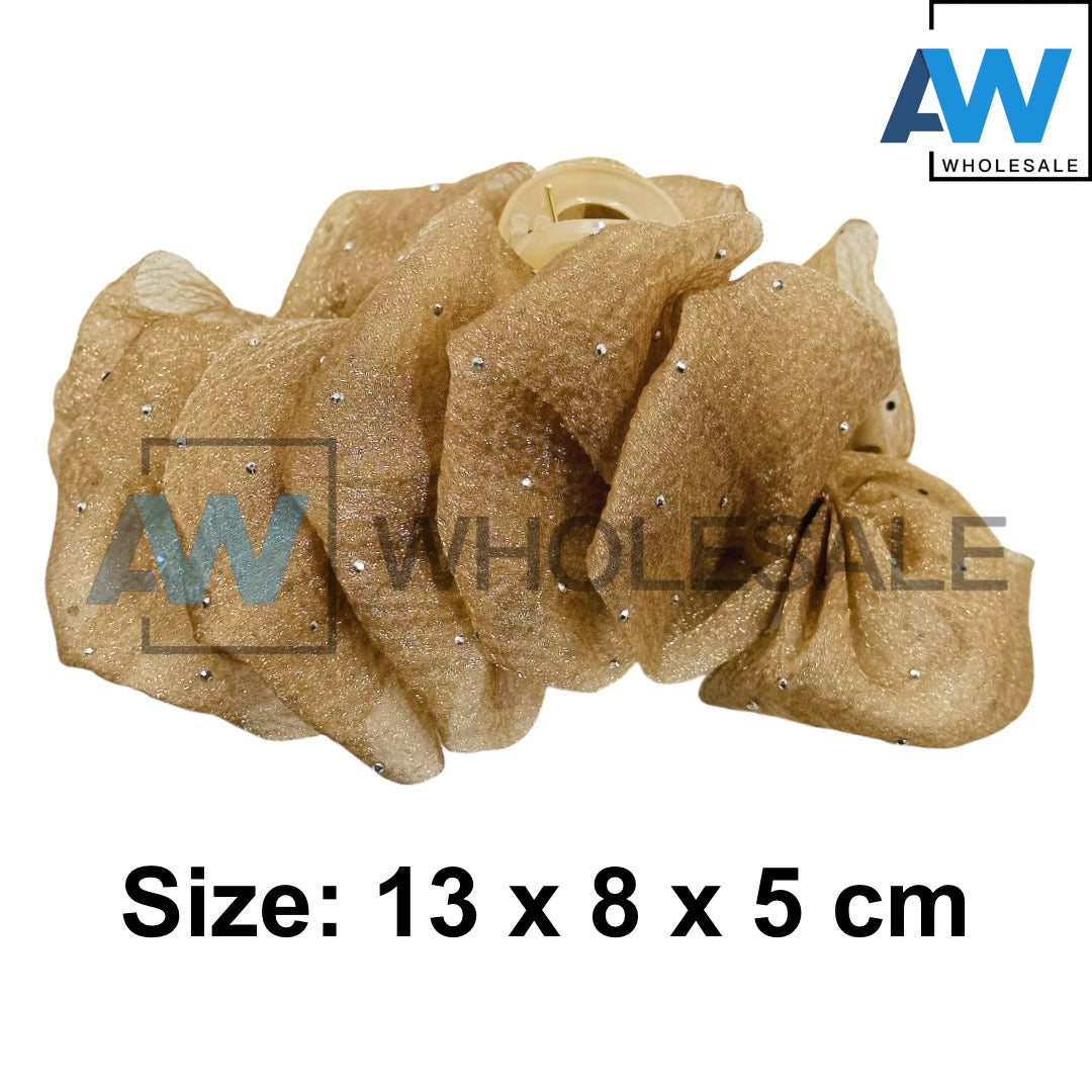 AB-1256 (12 pcs) Fabric 13 cm Hair Clamps