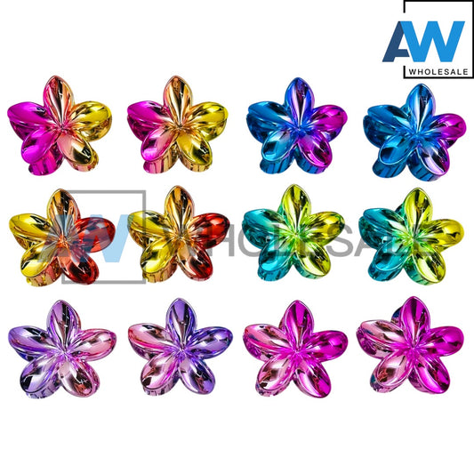 AB-1257 (12 pcs) Metallic 8 cm Hair Clamps