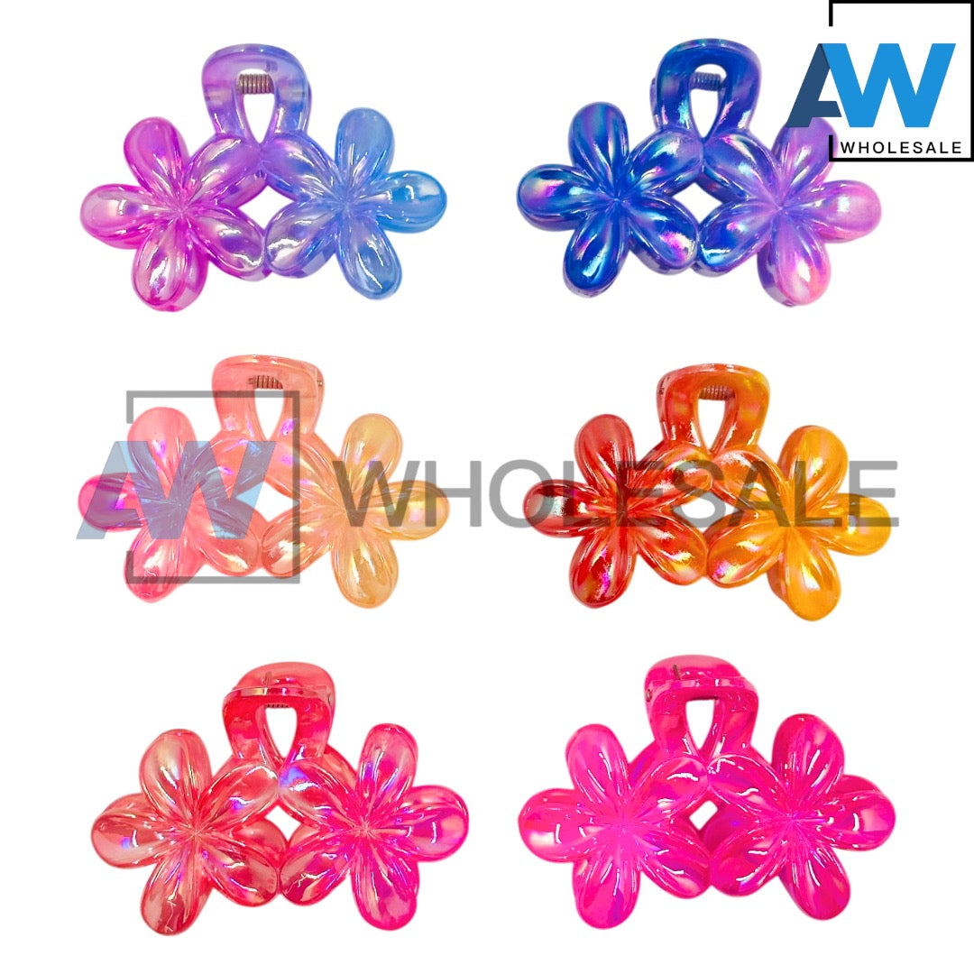 AB-1258 (12 pcs) Transparent 8 cm Hair Clamps