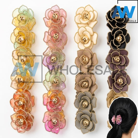 AB-1270 (12 pcs) Transparent/Matte 8 cm Hair Clamps