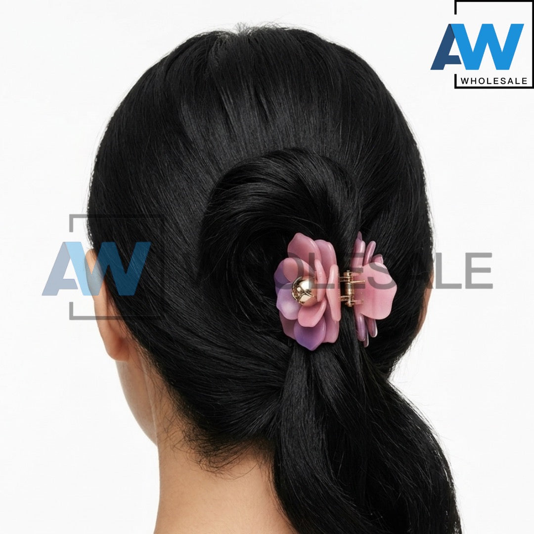 AB-1270 (12 pcs) Transparent/Matte 8 cm Hair Clamps