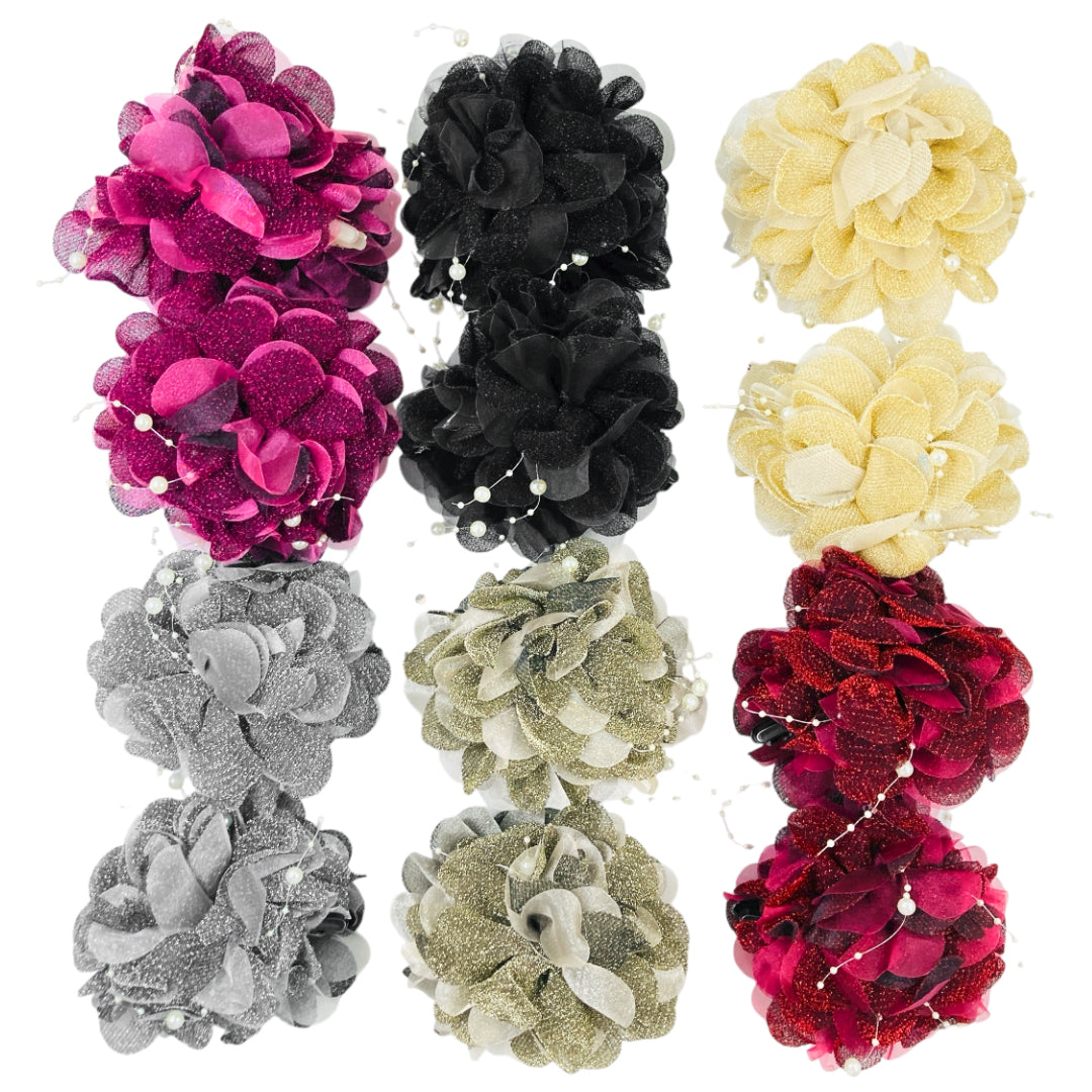 AB-1277 (12 pcs) Fabric 13 cm Hair Clamps