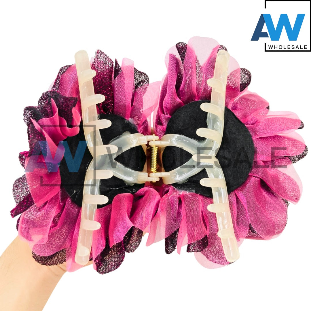 AB-1277 (12 pcs) Fabric 13 cm Hair Clamps