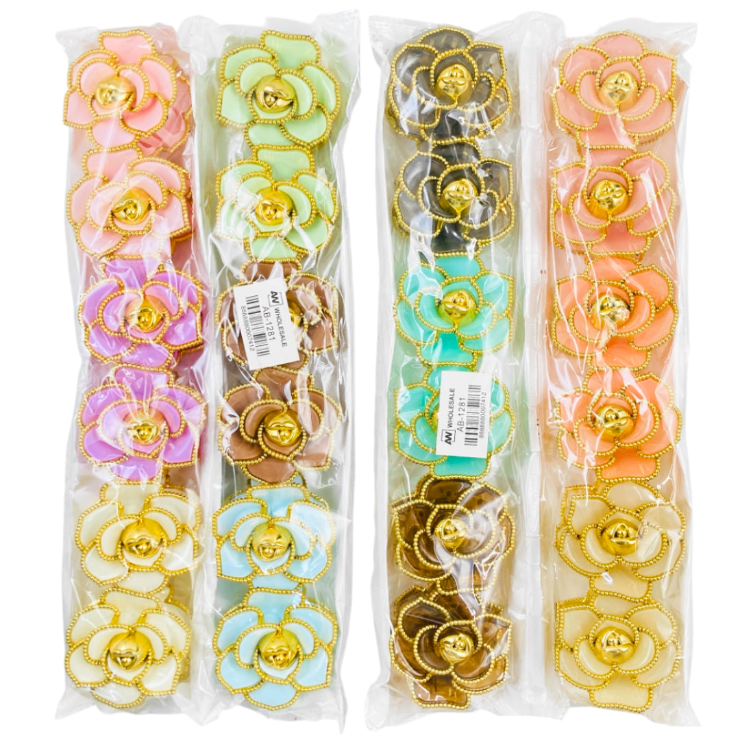 AB-1281 (12 pcs) Glossy 7 cm Hair Clamps