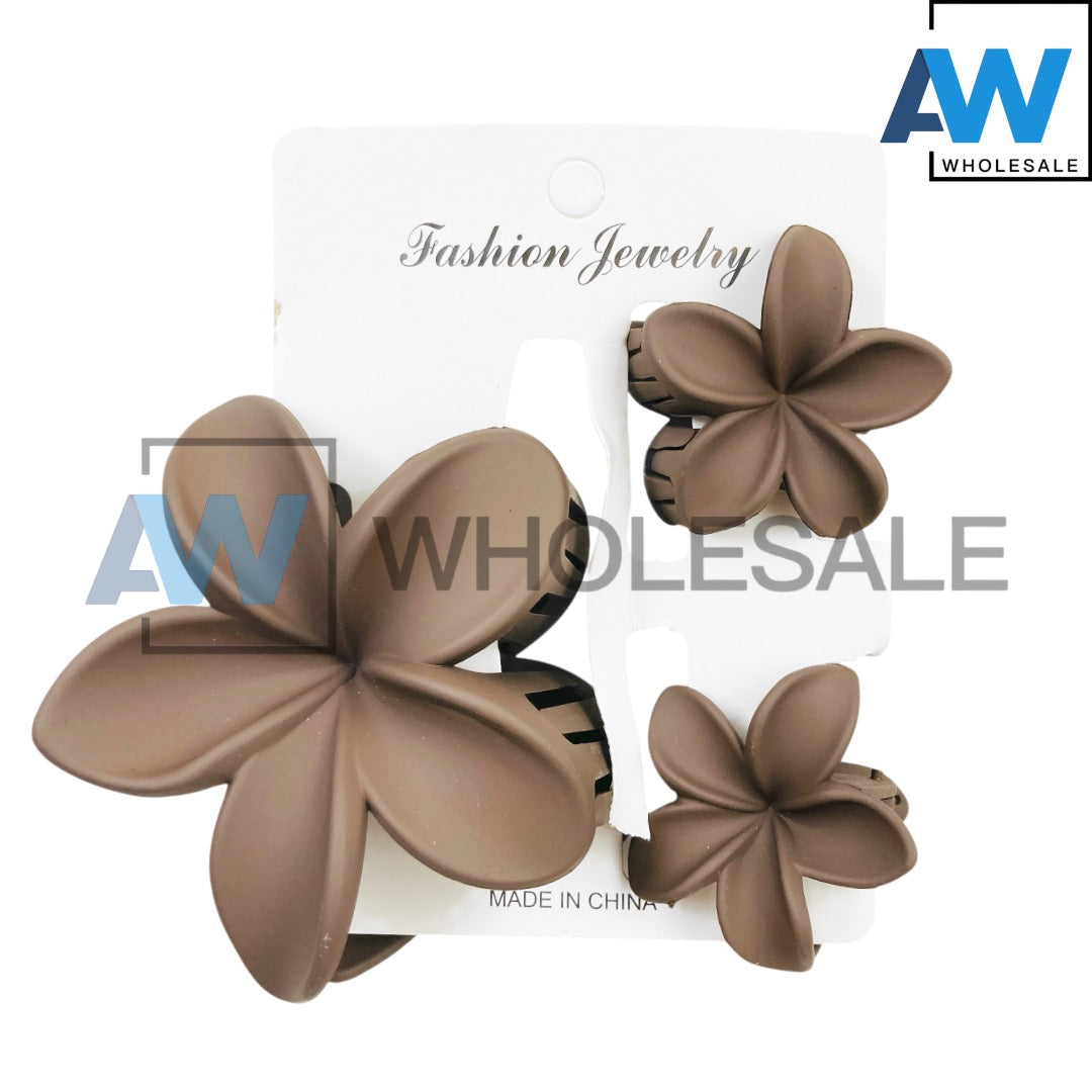 AB-1282 (12 pcs) Matte 2 +1 Hair Clip Set
