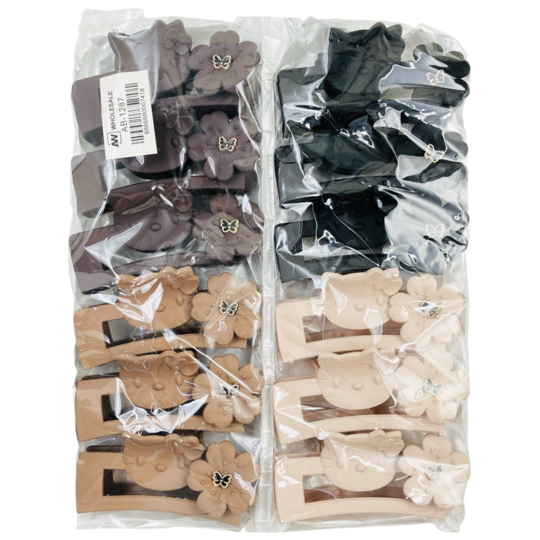 AB-1287 (12 pcs) Matte 12 cm Hair Clamps