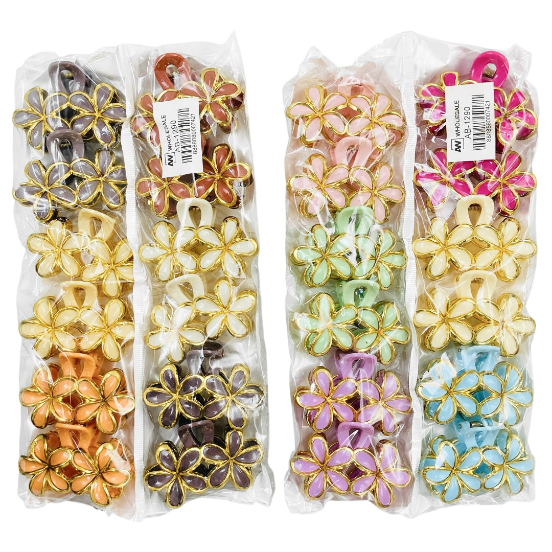 AB-1290 (12 pcs) Glossy 8 cm Hair Clamps