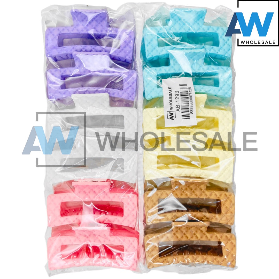 AB-1293 (12 pcs) Matte 8.5 cm Hair Clamps