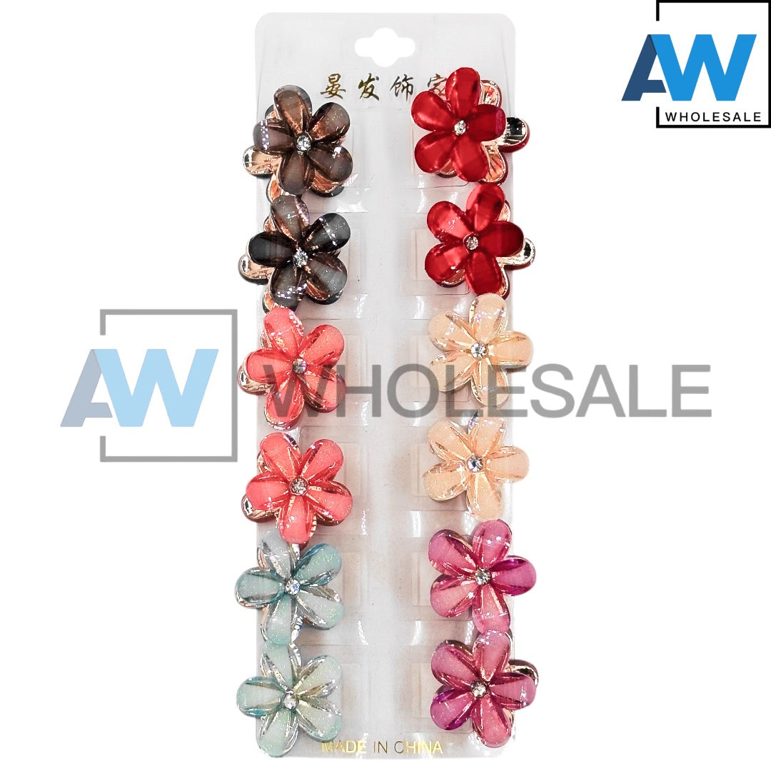 AB-1304 (12 pcs) Metal 4 cm Hair Clamps
