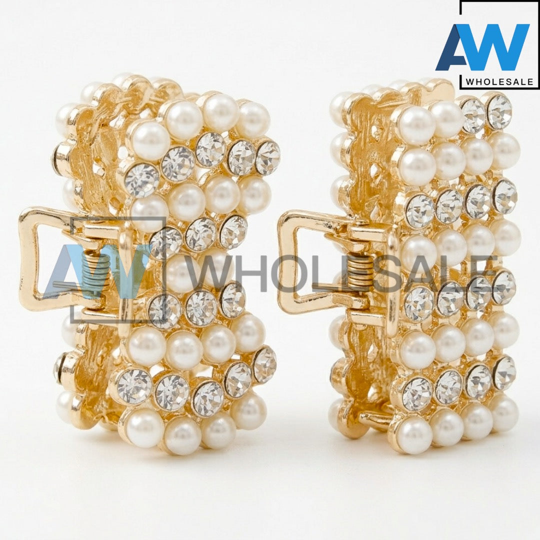 AB-1305 (12 pcs) Metal Pearl 4 cm Clamp