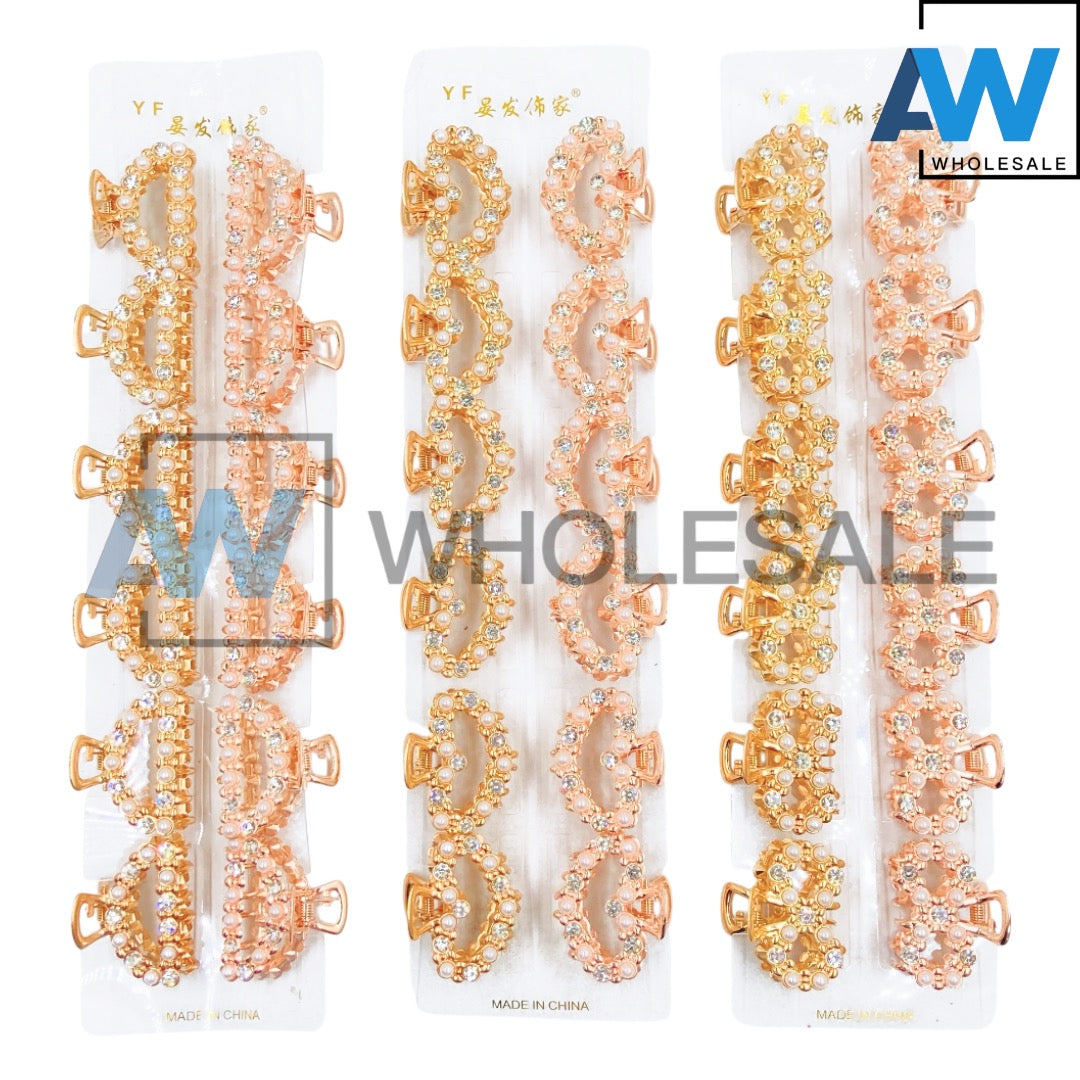 AB-1306 (12 pcs) Metal Pearl 4 cm Clamp