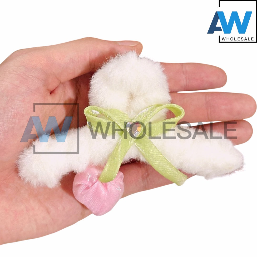 AB-1326 (12 pcs) Faux Fur 11 cm Hair Clamps