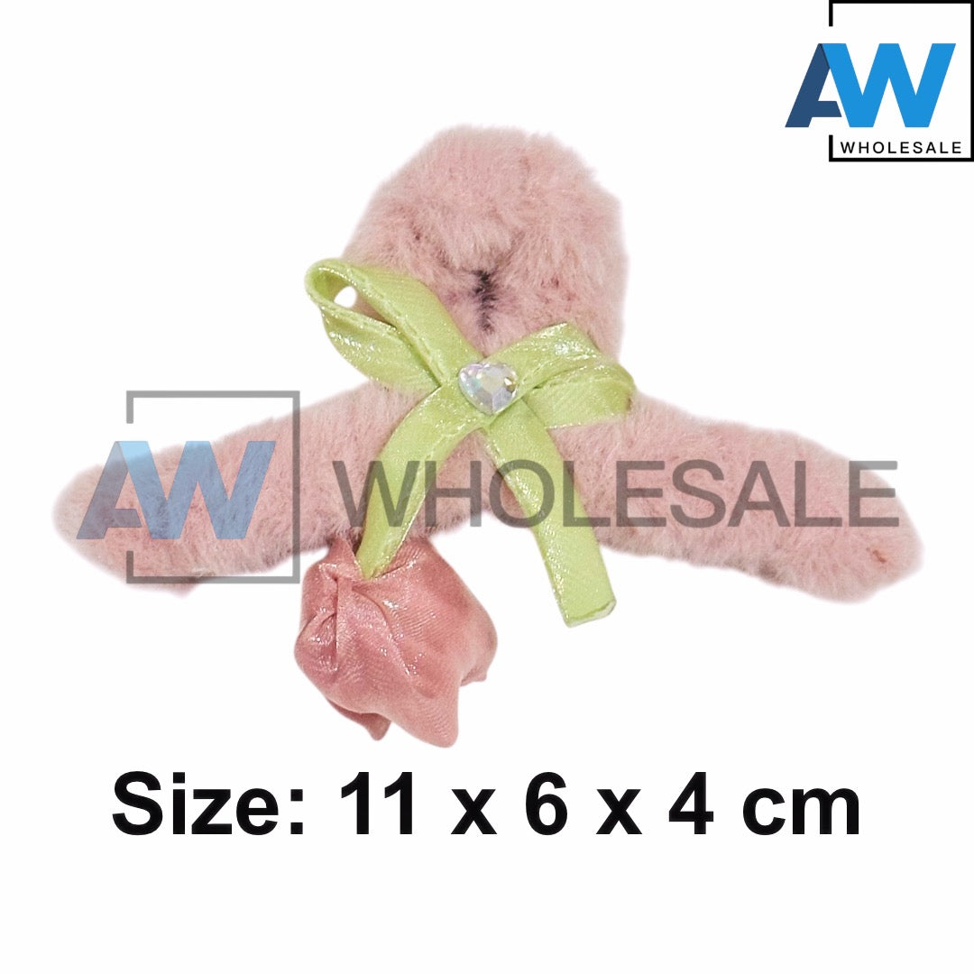 AB-1326 (12 pcs) Faux Fur 11 cm Hair Clamps