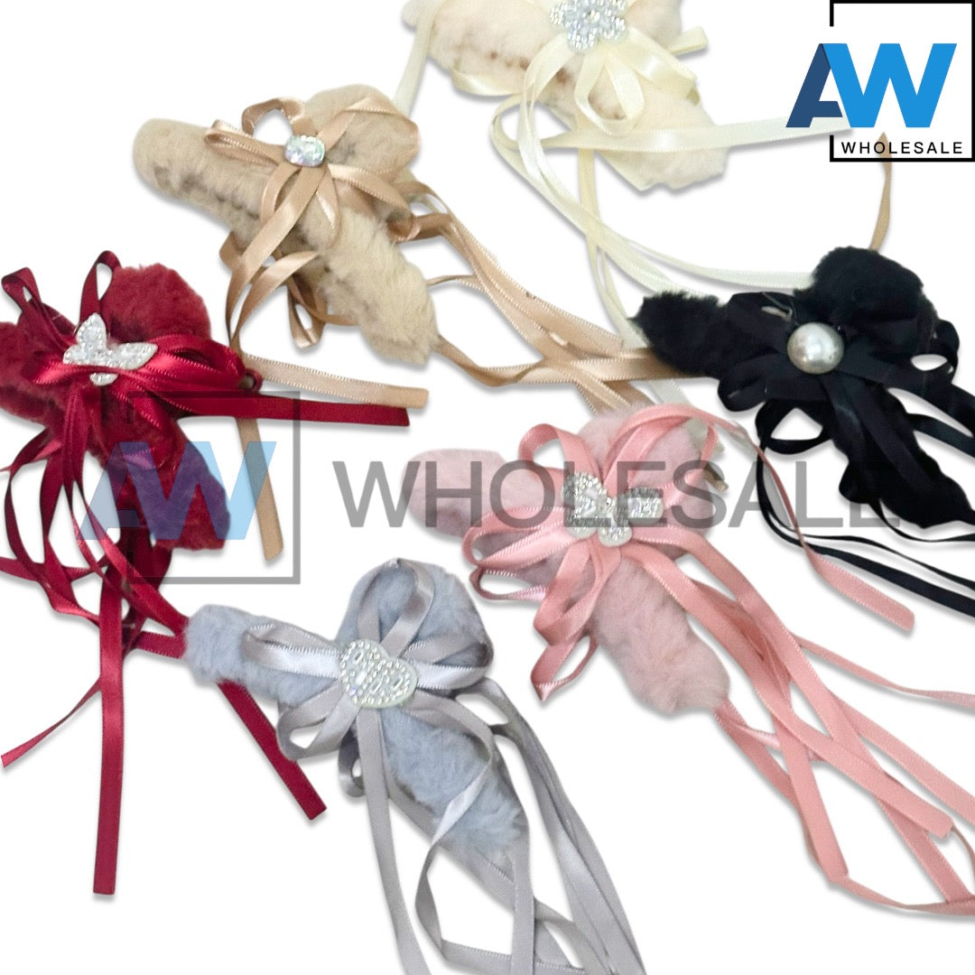 AB-1327 (12 pcs) Faux Fur 11 cm Hair Clamps