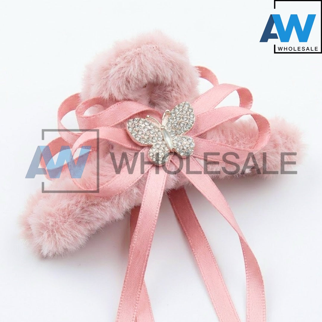 AB-1327 (12 pcs) Faux Fur 11 cm Hair Clamps