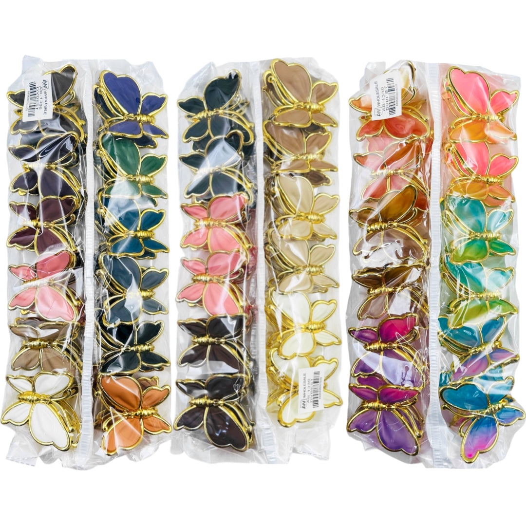 AB-1336 (12 pcs) Matte 7 cm Hair Clamps