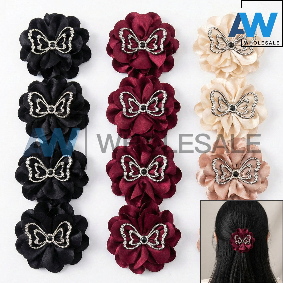 AB-1338 (12 pcs) Fabric 13 cm Hair Clamps