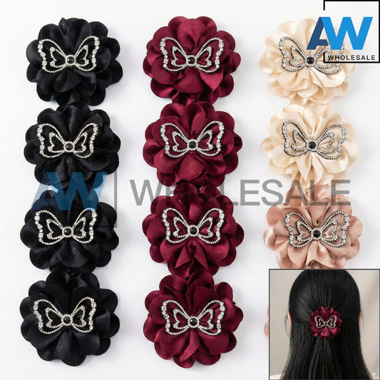 AB-1338 (12 pcs) Fabric 13 cm Hair Clamps