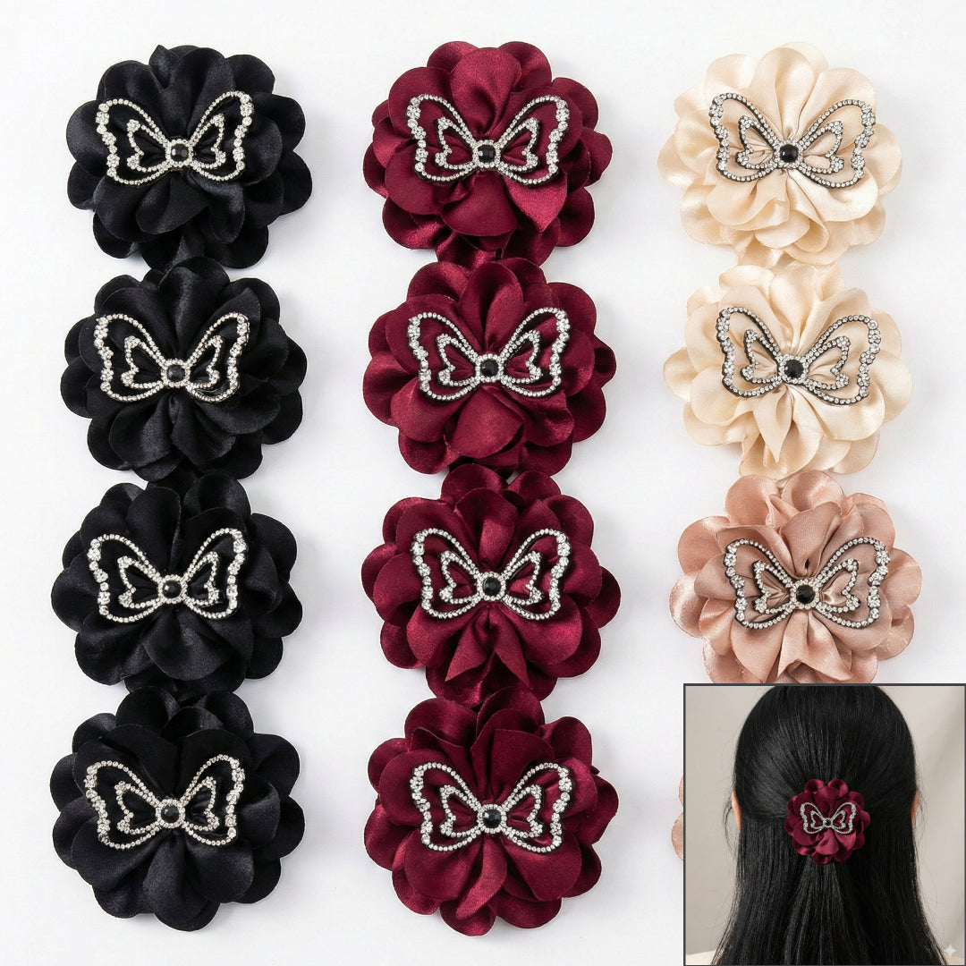 AB-1338 (12 pcs) Fabric 13 cm Hair Clamps
