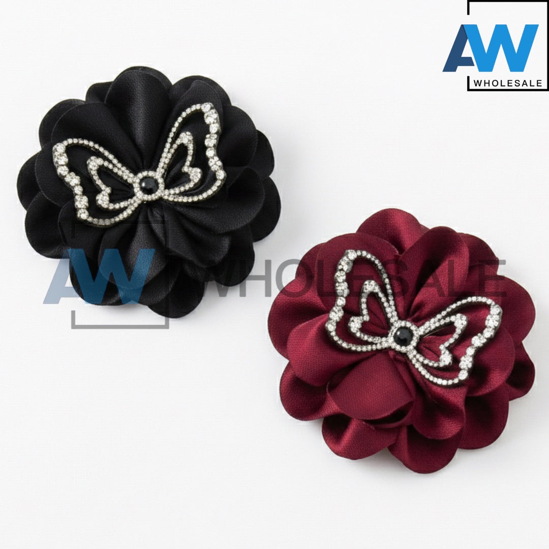 AB-1338 (12 pcs) Fabric 13 cm Hair Clamps
