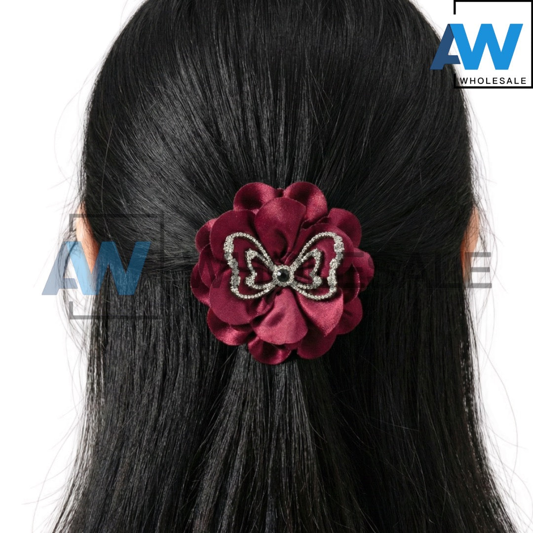 AB-1338 (12 pcs) Fabric 13 cm Hair Clamps